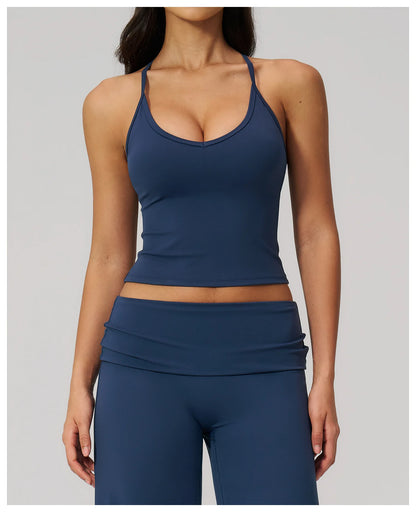 Summer Yoga Vest Women Workout Top Quick-Dry Crop Top Shockproof Gym Vest Female Running Tight Top Beautiful back Sports Tops