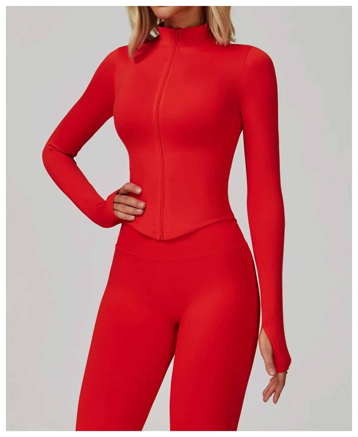 Outdoor Sports Long Sleeved Women's Slim Yoga Quick Dry Tight Fitting Quick Drying Stand Up Collar Jacket Running Fitness Jacket