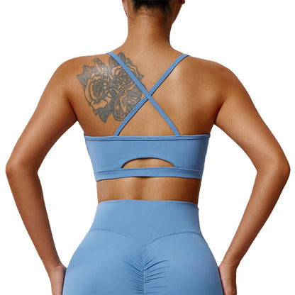 Women's Sports Bra Sexy Beautiful Back Breathable Bra Top Push Up Fitness Bra Yoga Gym Workout Bra Fitness Top Sports
