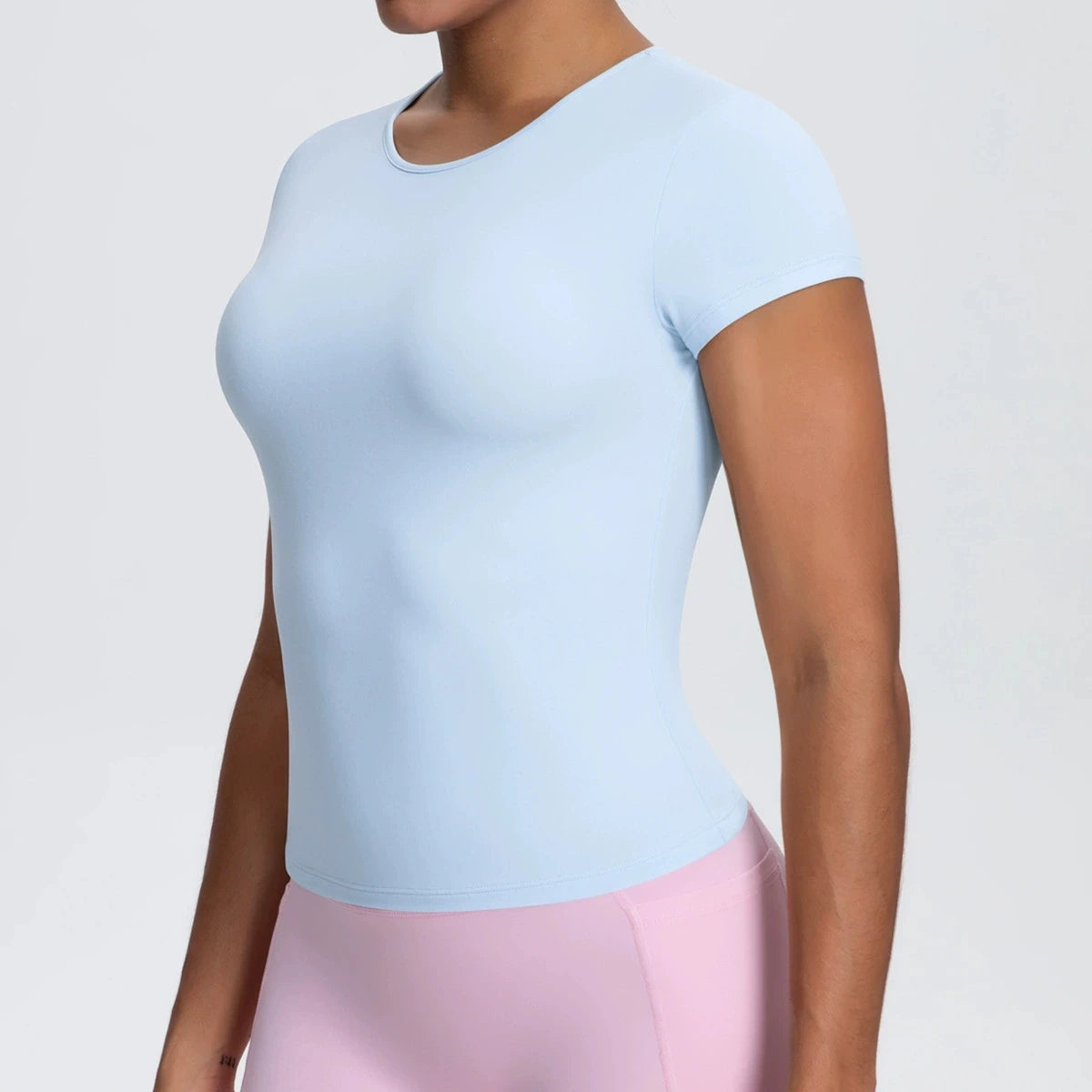 Best Selling New Models Yoga T-Short Sleeve Athletic Yoga Running Sexy Summer Gym Workout Quick Dry Stretchy Tees Tops Baselayer