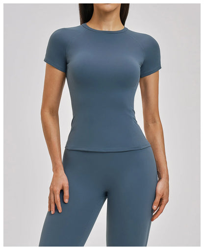 Women's Clothes Yoga Top Sport T Shirt Fitness Clothes Short Sleeve Yoga Shirt Gym Top Female Workout Active Wear Sport Tops
