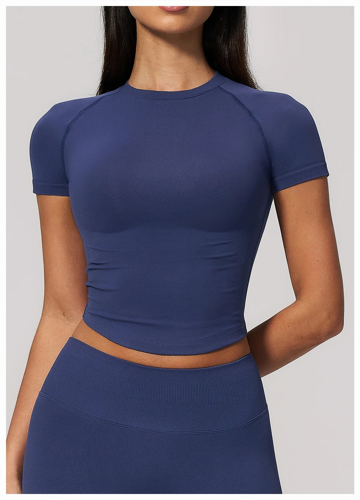Yoga Shirts Women Seamless Fitness Short Sleeve Top Gym Workout Yoga T-Shirts Quick Dry Breathable Cycling Running Sport Tee Top