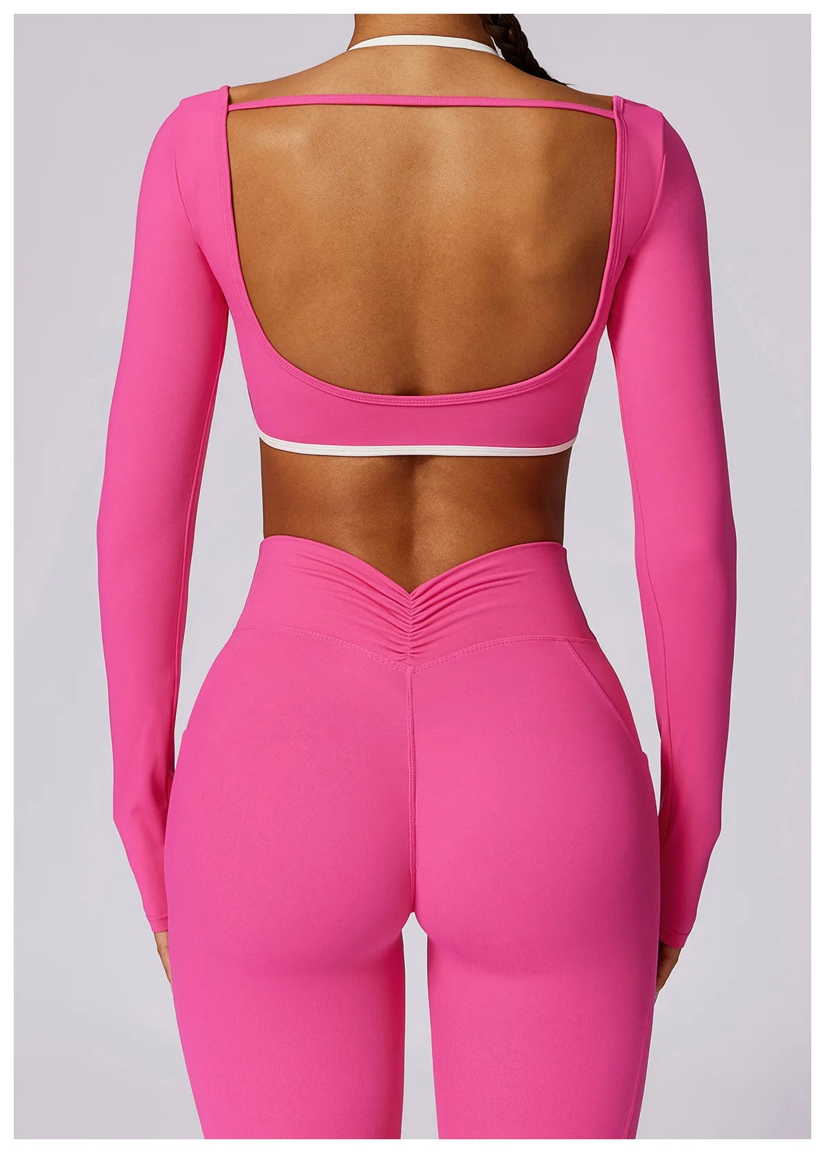 Women's Solid Sport Shirts High Elastic Gym Yoga Top Breathable Long Sleeve Yoga Top Slim Fitness Sports Dry Sportswear Yoga Top