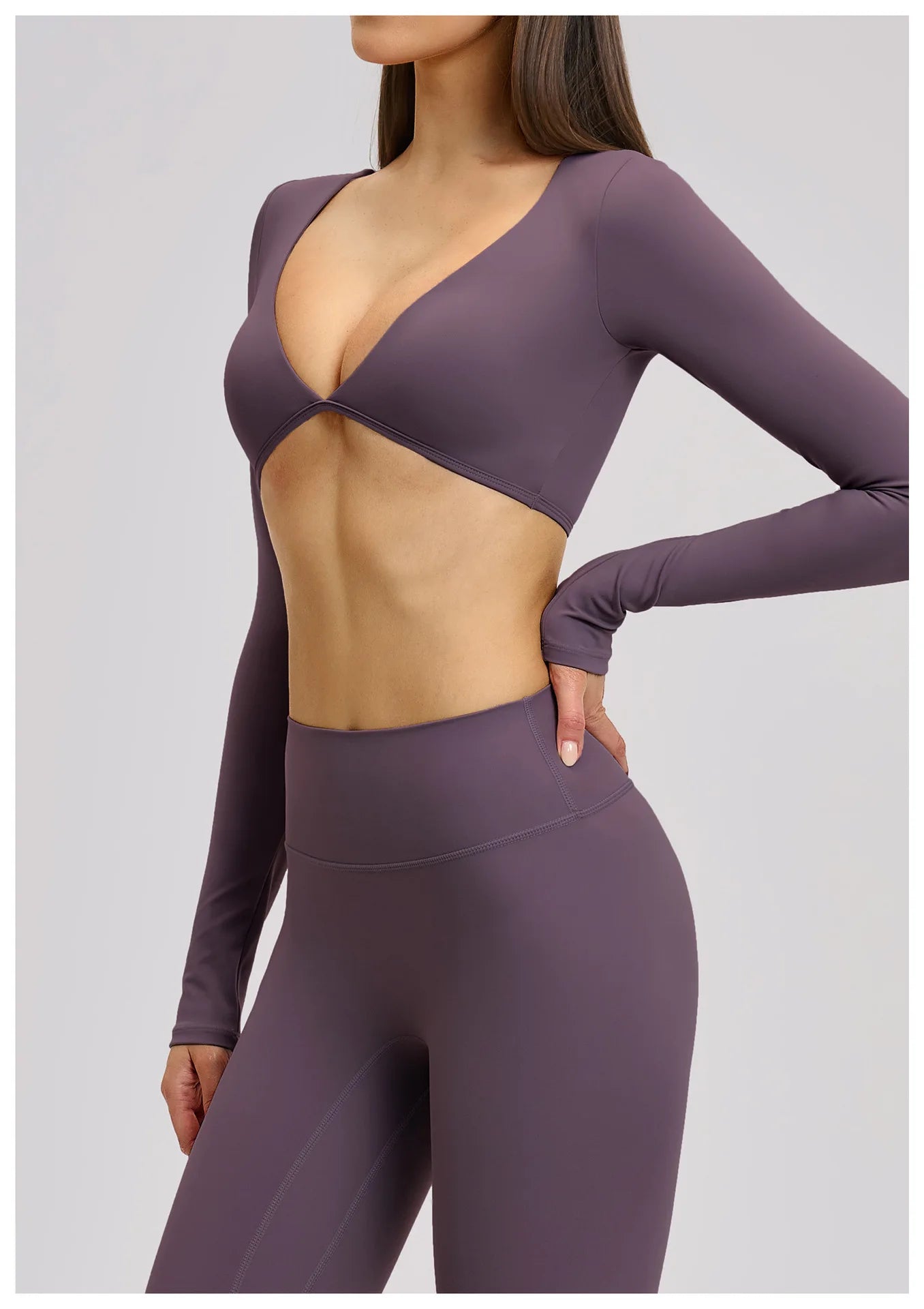 Women's Crop Tops Yoga T-shirts Solid Sports Top Long Sleeve Quick Dry Fitness Gym Sport Wear Running Shirts Sexy Exposed Navel