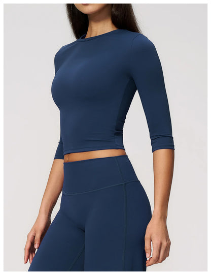 Summer Women Yoga Shirts Tight Yoga Top Breathable Fitness Sports T-Shirts Fitness Clothes Running Sport Top Gym Workout Shirts