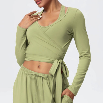 Yoga Long Sleeves Women Running Training Fitness Personalized Yoga Clothing With Strap Top Outdoor Sports Windproof Running Suit