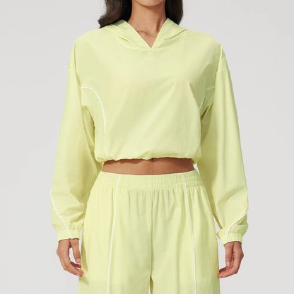 1 Pieces Women Outdoor Sports Coat Summer Sun Protection Top Yoga Long Sleeved Jacket Female Fitness Short Sun Protection Jacket