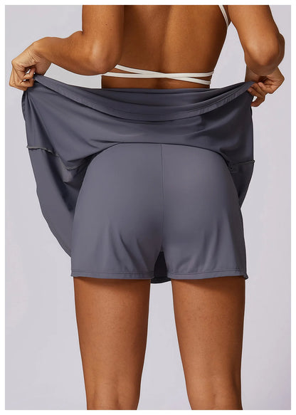 New Gym Yoga High Waist Yoga Skirt Tennis Sports Fitness Push Up Quick Drying Sun Protection Skirt UV Protection