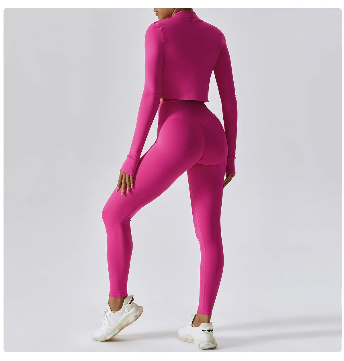 Zipper Cardigan Stand Up Collar Jacket Outdoor Sports Long Sleeved Women Slim Yoga Clothes Quick Dry Running Fitness Jacket Top