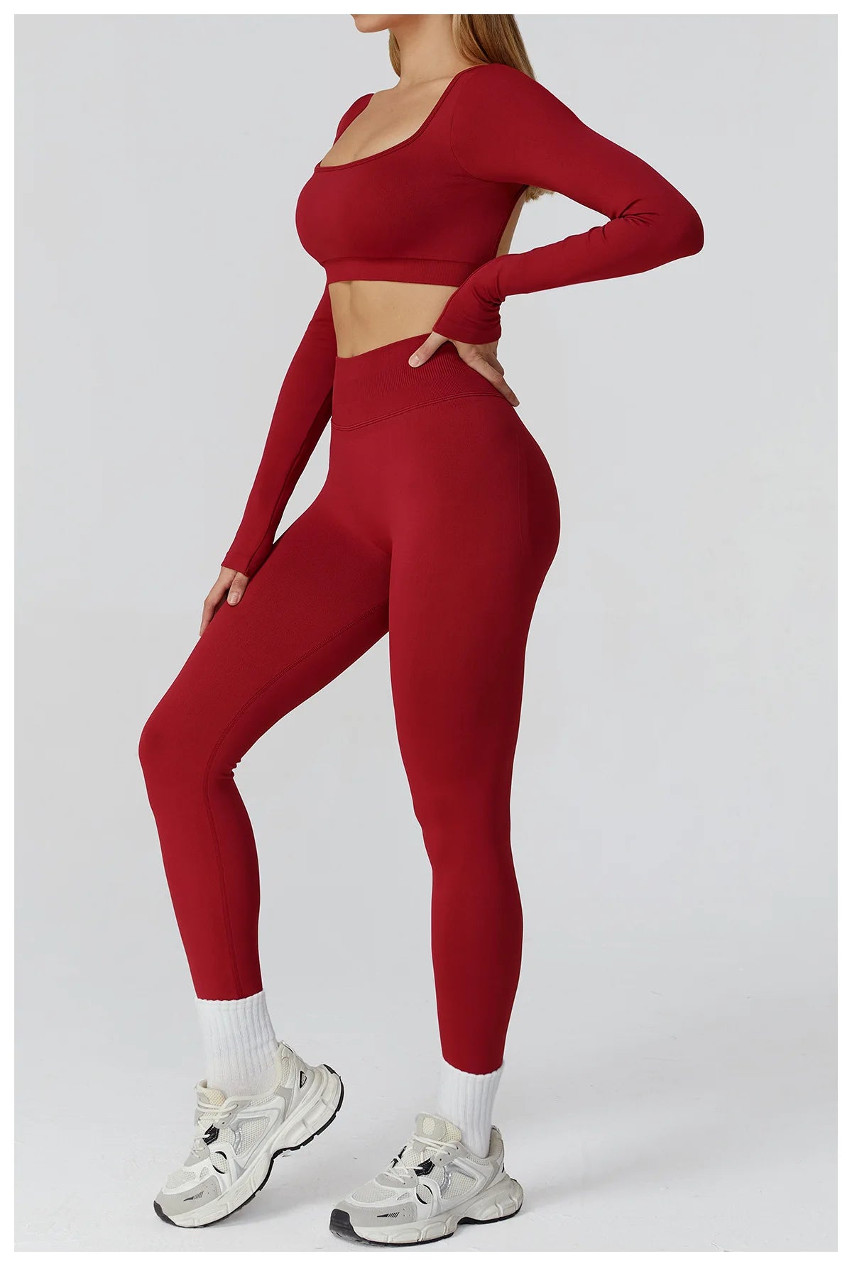 Women's Yoga Top Seamless Long Sleeved Sports Wear Workout Tops T-shirt Fitness Running Hollow out Backless Gym Woman SportShirt