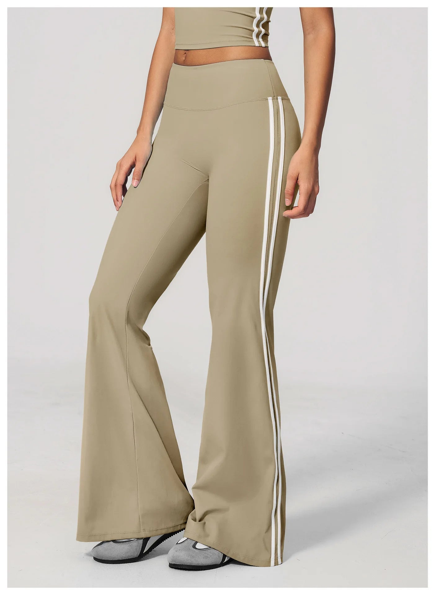 Summer Yoga Pants Women's High Waist Push Up Flared Pants Fitness Wide-Leg Pants Athletic Wear Running Workout Flared Trousers