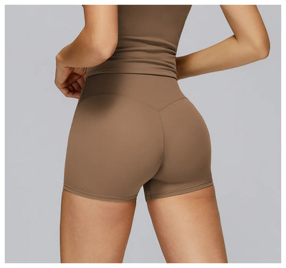 Women High Waist Yoga Shorts Running Cycling Shorts Breathable Fitness Shorts Female Summer Workout Shorts Gym Sports Tights