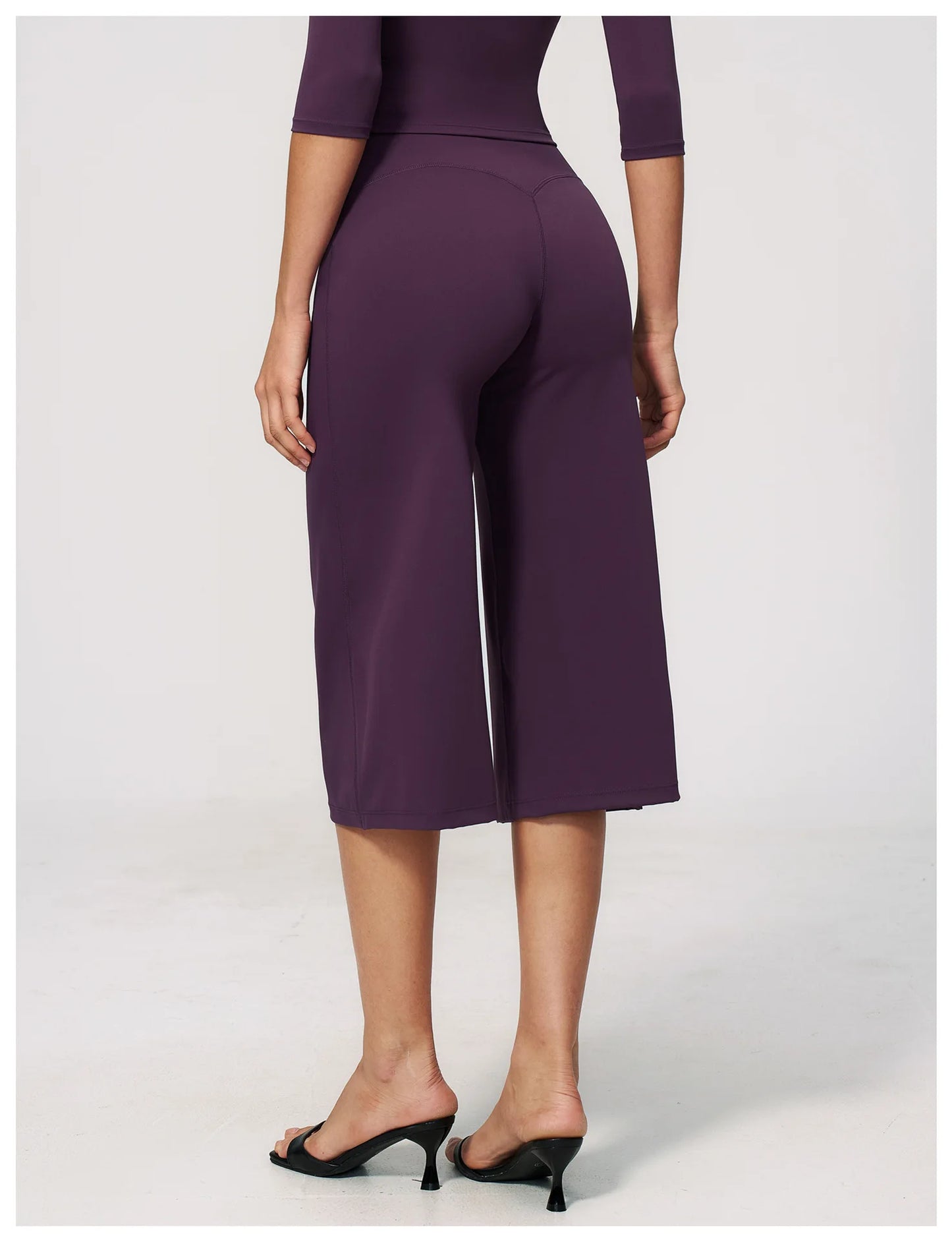Summer Sports Pants Women Capri Pants Wide Leg Yoga Cropped High Waist Workout Seven Pant Female Running Legging Fitness Shorts