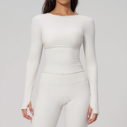 Women Yoga T-shirts Fitness Sports Long Sleeve Running High Elastic Workout Shirts Gym Sports Shirts Female Crop Top Yoga Tops