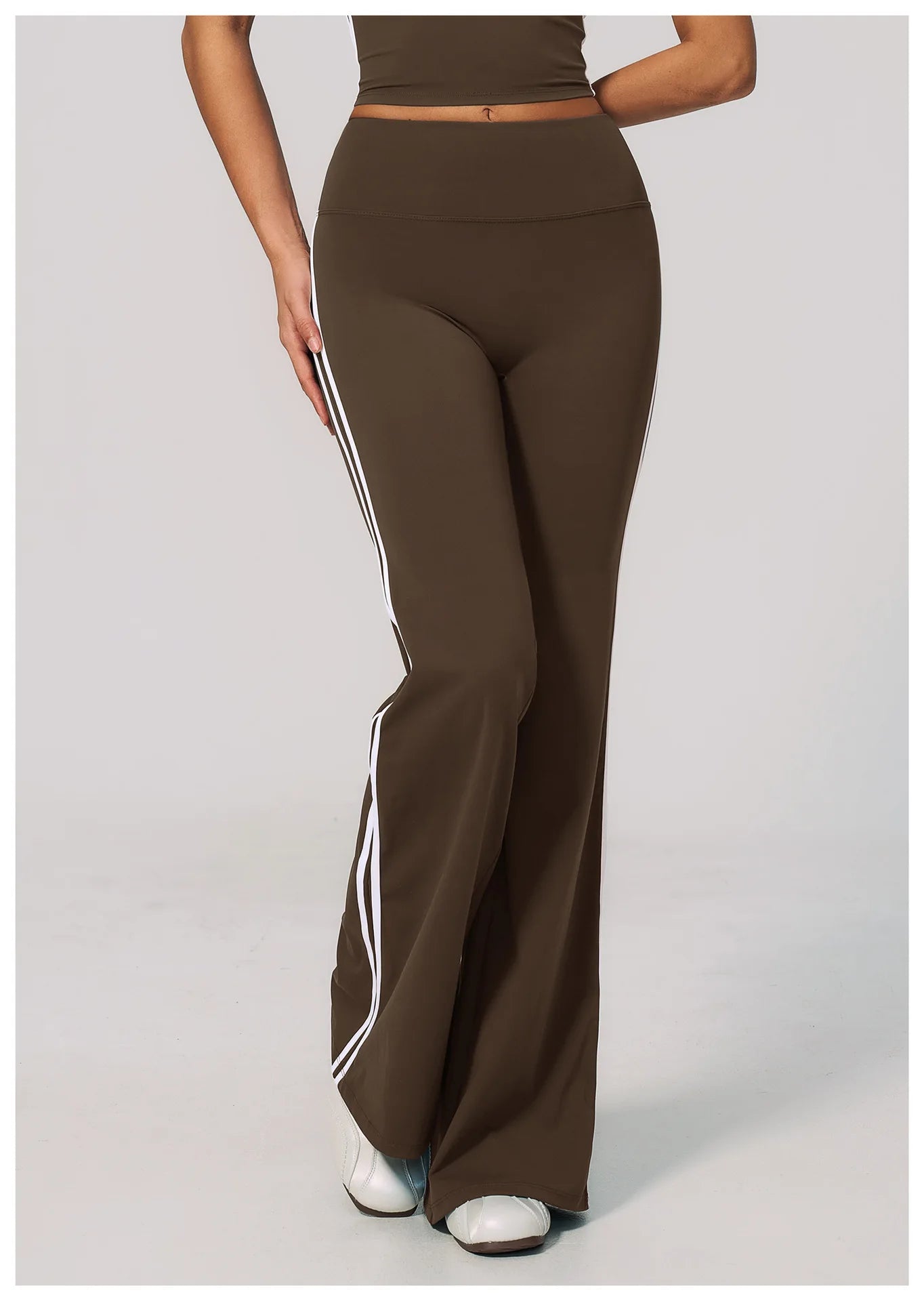 Summer Yoga Pants Women's High Waist Push Up Flared Pants Fitness Wide-Leg Pants Athletic Wear Running Workout Flared Trousers