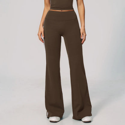 Summer Yoga Pants Women's High Waist Push Up Flared Pants Fitness Wide-Leg Pants Athletic Wear Running Workout Flared Trousers