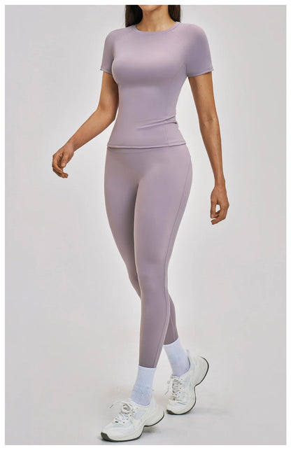 Women's Clothes Yoga Top Sport T Shirt Fitness Clothes Short Sleeve Yoga Shirt Gym Top Female Workout Active Wear Sport Tops