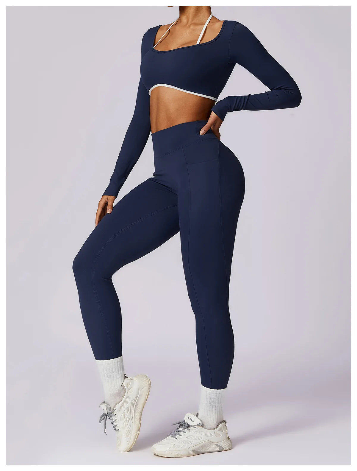 Women's Solid Sport Shirts High Elastic Gym Yoga Top Breathable Long Sleeve Yoga Top Slim Fitness Sports Dry Sportswear Yoga Top
