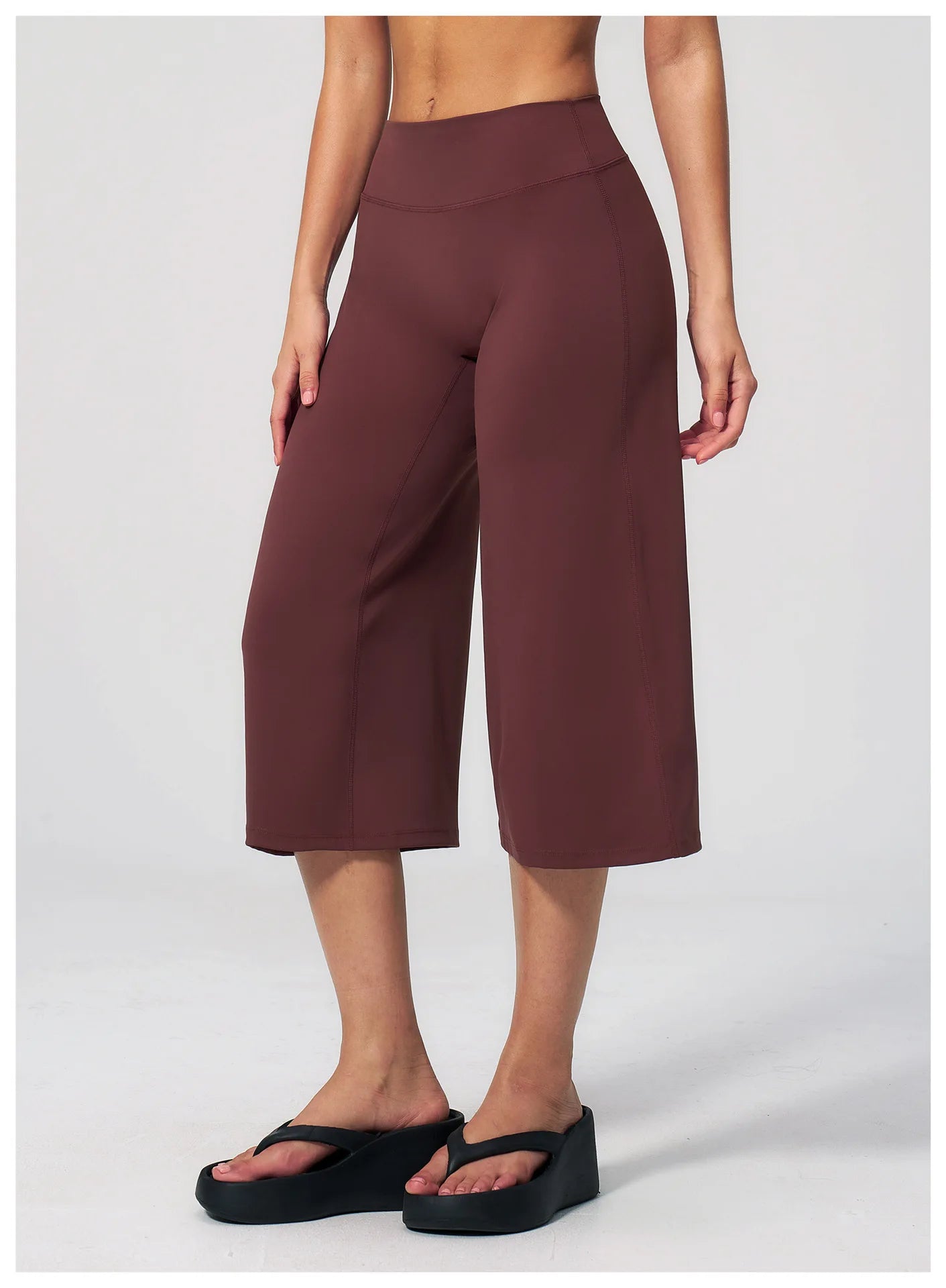 Summer Sports Pants Women Capri Pants Wide Leg Yoga Cropped High Waist Workout Seven Pant Female Running Legging Fitness Shorts