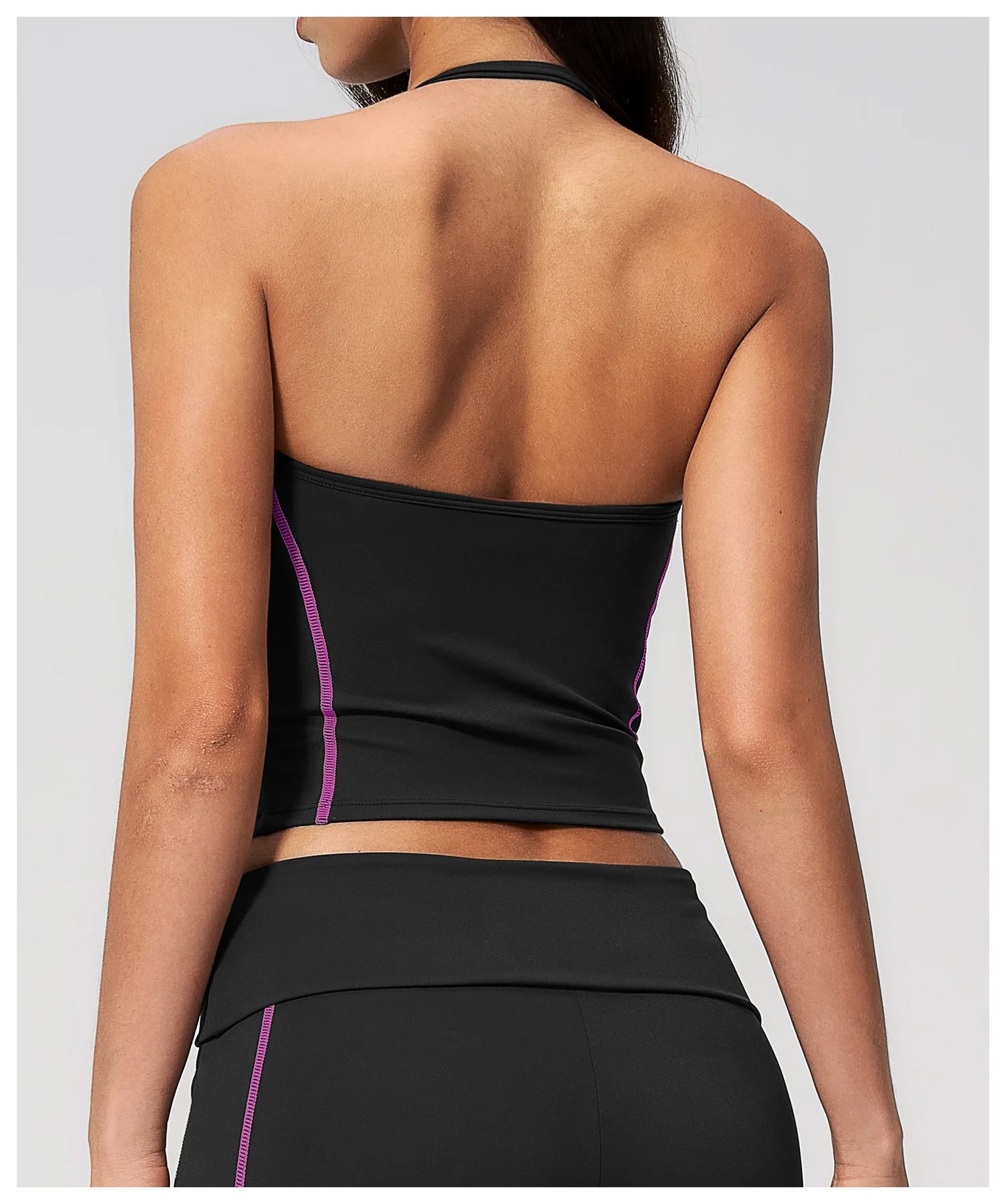 Summer Sports Tops Women's Halter Neck Vest Workout Shockproof Underwear Breathable Running Cycling Bra Gym Clothes Yoga Vest