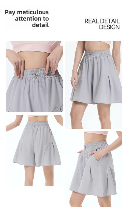 Female Yoga Wide-leg Shorts Workout Running Women FitnessWorkout Short For Ladies Gym Shorts Fitness Sportwear Summer Yoga Short