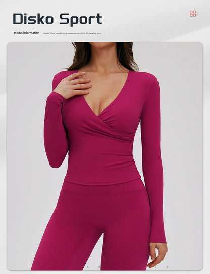 Yoga Shirts For Women Slim Fit Long Sleeve Workout Dry Fit Breathable High Elastic Sports Top Winter Fitness Running Gym Clothes