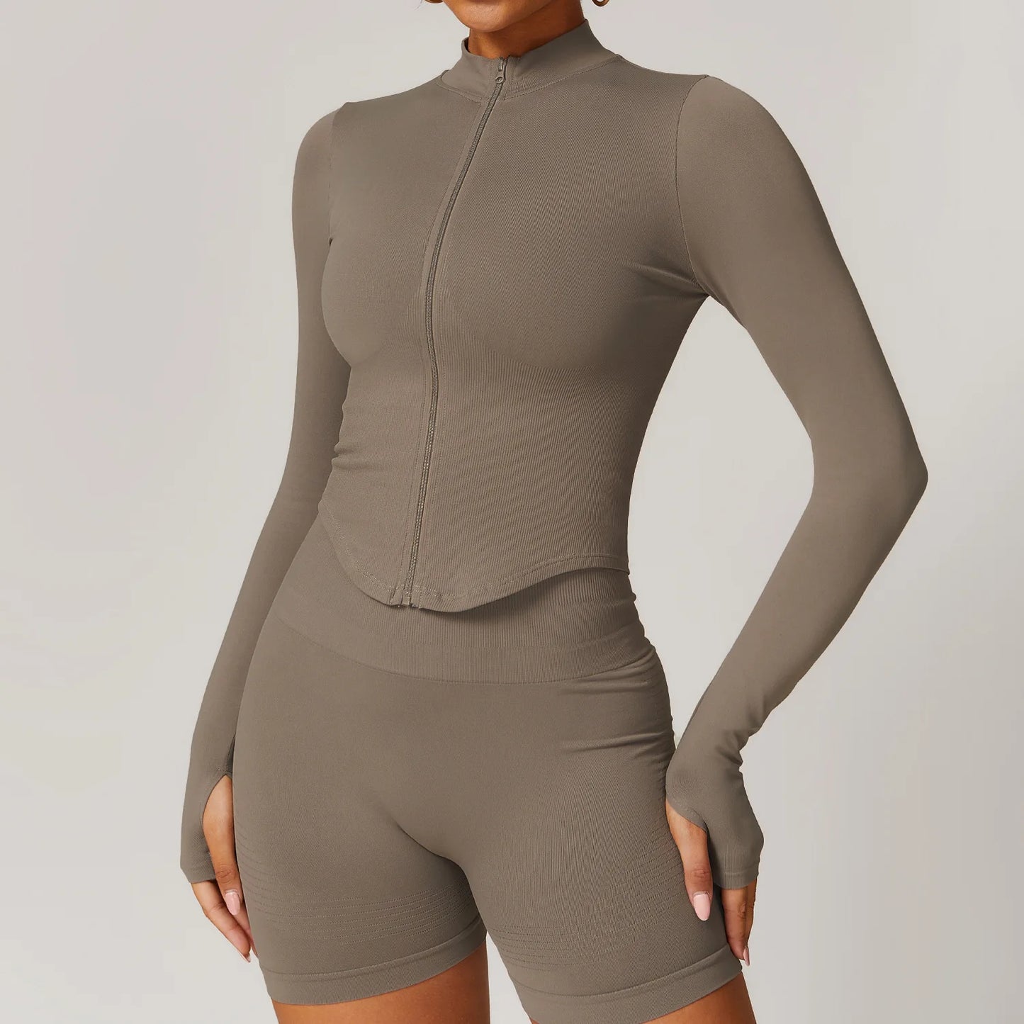 New Zipper Sports Top Women Gym Long Sleeve for Fitness Seamless Coat  Clothing Running Workout Tights Gym Tops Yoga Shirts