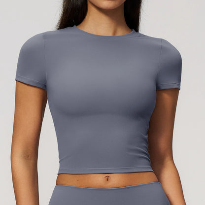 Women Yoga Top Sport T Shirts Fitness Clothes Quick-Drying Short Sleeve Yoga Shirt Gym Workout Top Running Active Wear Sport Top