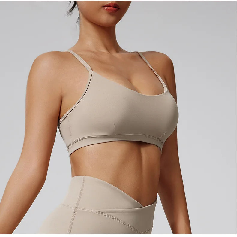 Women's Sports Bra Sexy Beautiful Back Breathable Bra Top Push Up Fitness Bra Yoga Gym Workout Bra Fitness Top Sports