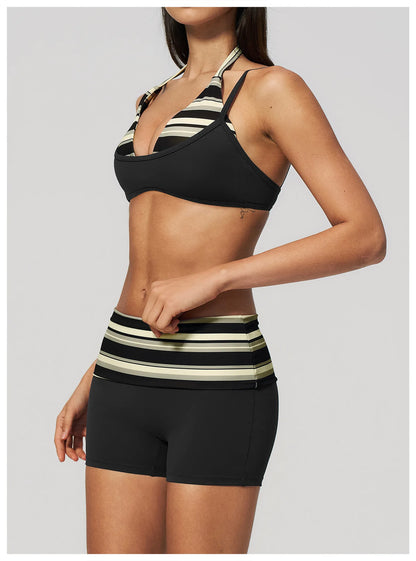 Women's Striped Yoga Bra Breathable Sports Underwear Shockproof Workout Top Sexy Polka Dot Bra Beautiful Back Sports Yoga Top