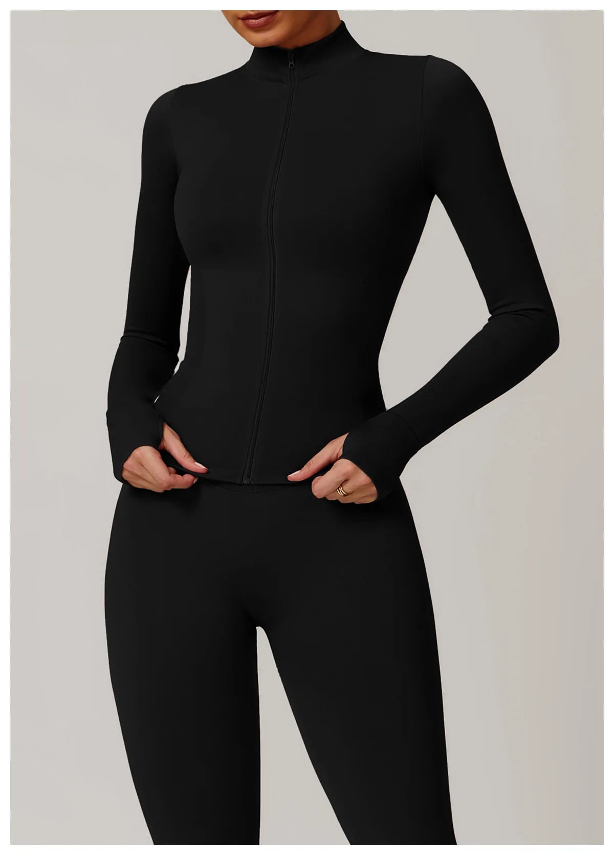 Women Zipper Yoga Long Sleeve Seamless Crop Tops Female Gym Jacket Yoga T-shirts Solid Sports Top Running Workout Athletic Wear