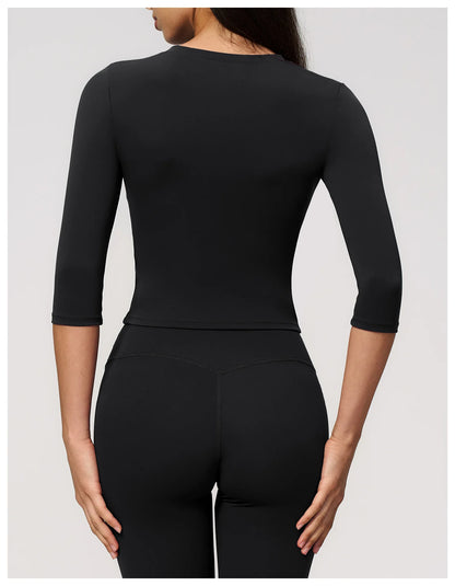 Summer Women Yoga Shirts Tight Yoga Top Breathable Fitness Sports T-Shirts Fitness Clothes Running Sport Top Gym Workout Shirts