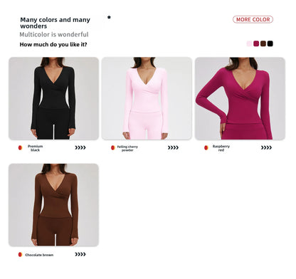 Yoga Shirts For Women Slim Fit Long Sleeve Workout Dry Fit Breathable High Elastic Sports Top Winter Fitness Running Gym Clothes