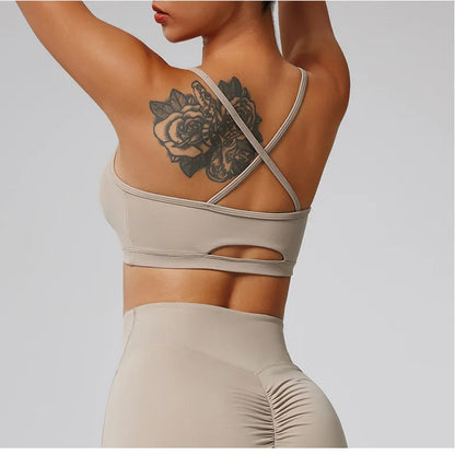 Women's Sports Bra Sexy Beautiful Back Breathable Bra Top Push Up Fitness Bra Yoga Gym Workout Bra Fitness Top Sports