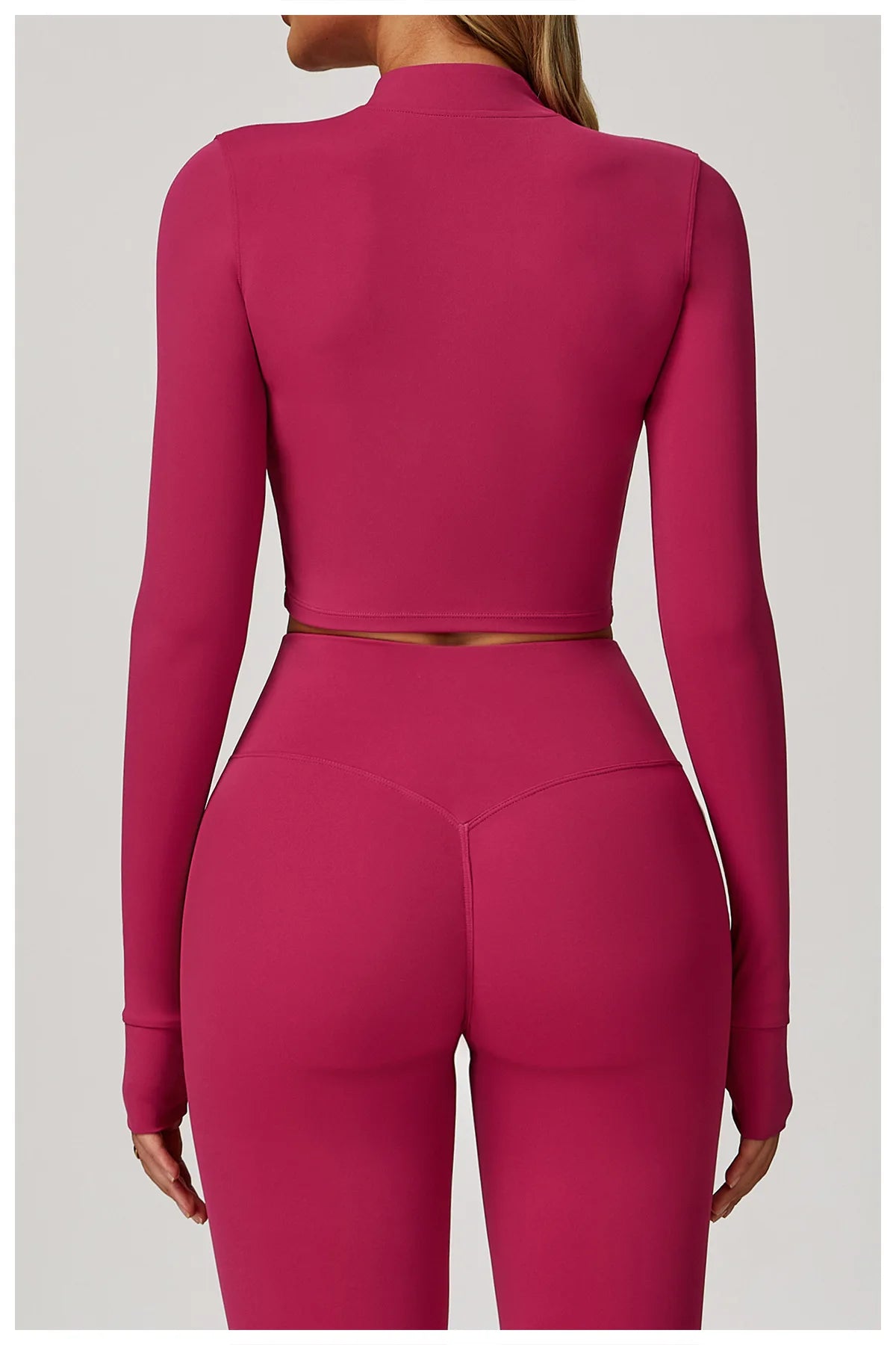 Zipper Cardigan Stand Up Collar Jacket Outdoor Sports Long Sleeved Women Slim Yoga Clothes Quick Dry Running Fitness Jacket Top