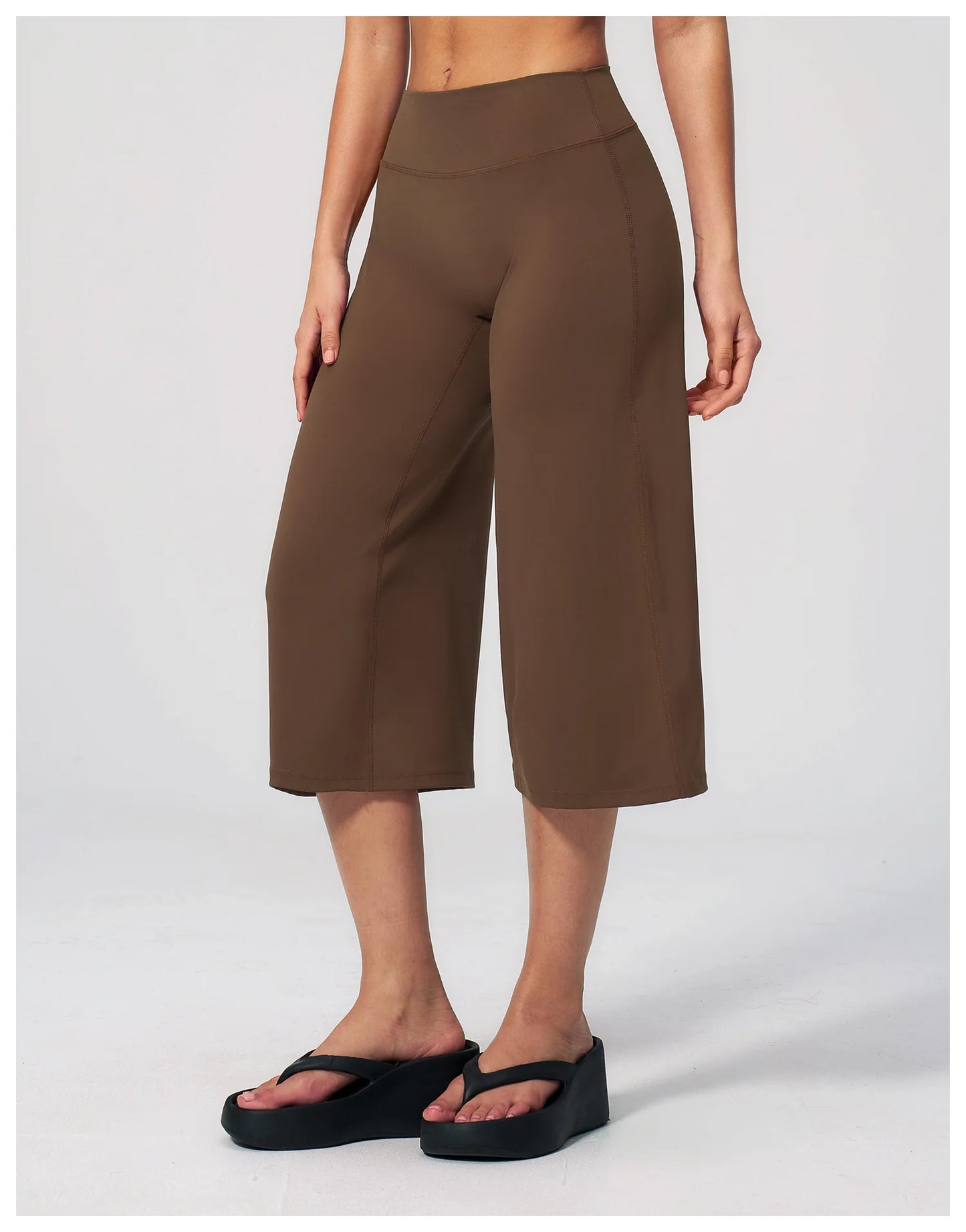 Summer Sports Pants Women Capri Pants Wide Leg Yoga Cropped High Waist Workout Seven Pant Female Running Legging Fitness Shorts