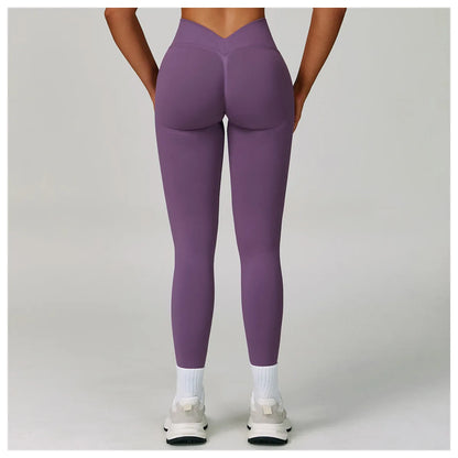 Seamless Leggings Summer Women Yoga Leggings Gym V Shaped Tight Fitness Pants Running Cycling Trousers High Waist Sports Legging