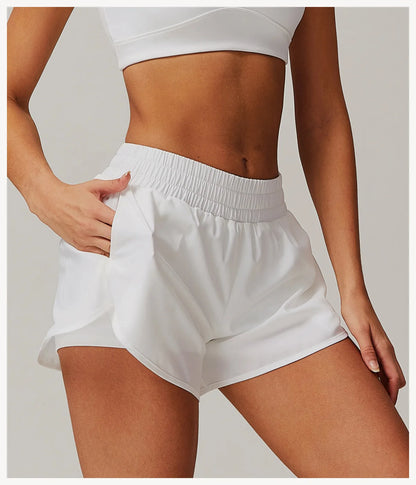 Running Shorts 2024 Summer Women Sports Shorts Lining 2 In 1 Quick-dry Yoga Shorts Breathable Fitness Shorts High Waist Fitness