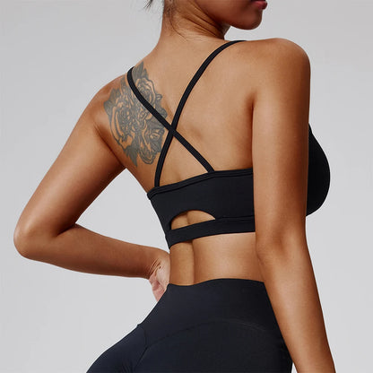 Women's Sports Bra Sexy Beautiful Back Breathable Bra Top Push Up Fitness Bra Yoga Gym Workout Bra Fitness Top Sports
