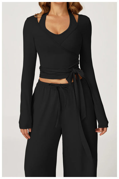 Women Fitness Yoga Shirt Strappy Long Sleeve Sports Jacket Gym Top Activewear Running Coats Workout Clothes Woman Sportswear ﻿