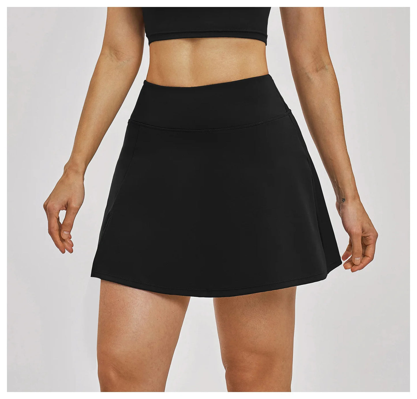 Outdoor Sports Yoga Skirt  Yoga Quick Drying A-line Skirt Women's Badminton Tennis Skirt Summer Cool and Anti Glare Lined Shorts