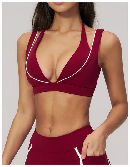 Summer Sexy Gym Top Women's Sports Bra Breathable Sports Underwear Running Shockproof Yoga Bra Female Fitness Bra Workout Top