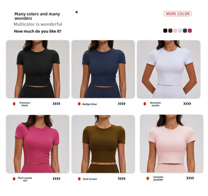 Women Yoga Shirt Gym Top Running Active Wear Sport Top Yoga Top Sport T Shirts Fitness Clothes Short Sleeve Women's Sportswear