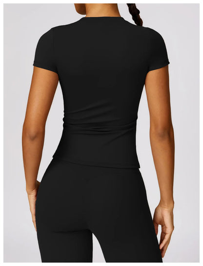 Summer Gym T-Shirt Women Short Sleeve Yoga Tops Workout Top Running Sports T Shirts Fitness Workout Tee Sports Tops Activewear