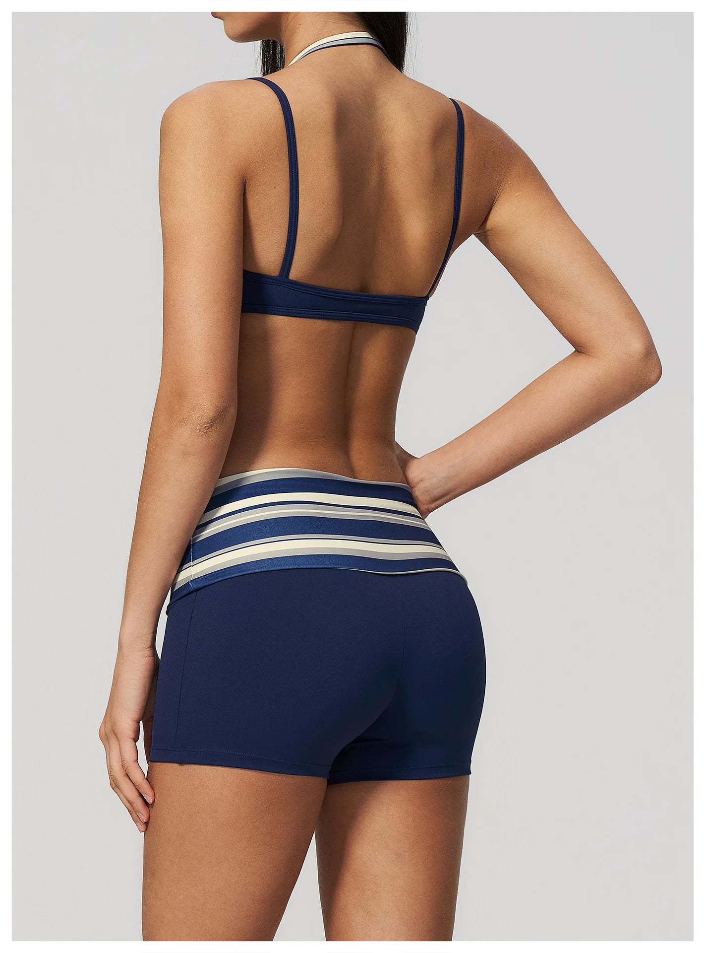 Women's Striped Yoga Bra Breathable Sports Underwear Shockproof Workout Top Sexy Polka Dot Bra Beautiful Back Sports Yoga Top