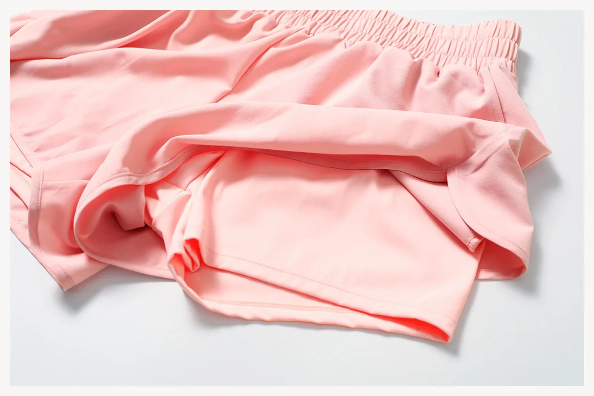 Running Shorts 2024 Summer Women Sports Shorts Lining 2 In 1 Quick-dry Yoga Shorts Breathable Fitness Shorts High Waist Fitness
