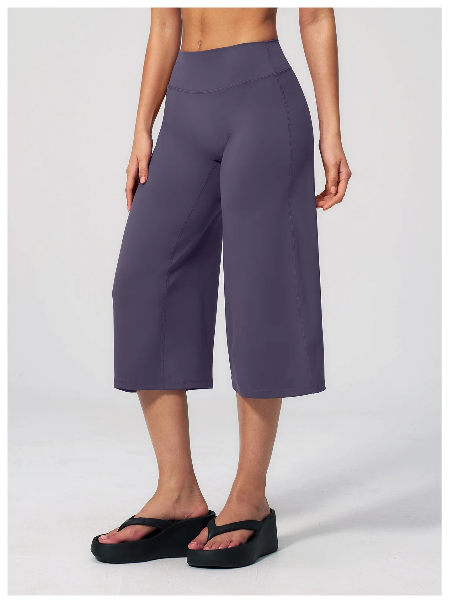Summer Sports Pants Women Capri Pants Wide Leg Yoga Cropped High Waist Workout Seven Pant Female Running Legging Fitness Shorts