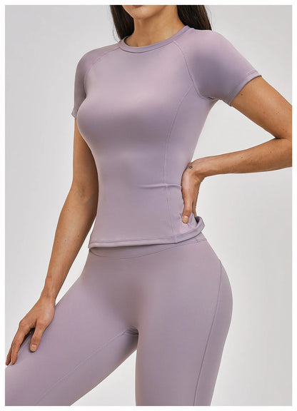 Women's Clothes Yoga Top Sport T Shirt Fitness Clothes Short Sleeve Yoga Shirt Gym Top Female Workout Active Wear Sport Tops