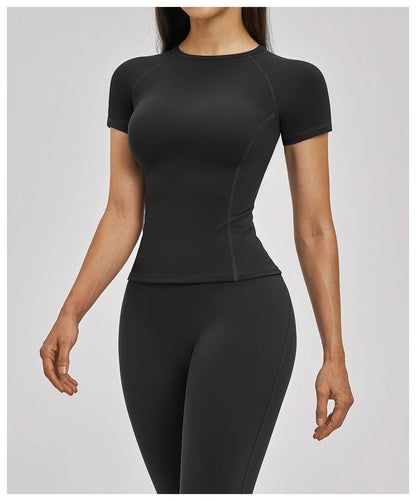 Women's Clothes Yoga Top Sport T Shirt Fitness Clothes Short Sleeve Yoga Shirt Gym Top Female Workout Active Wear Sport Tops