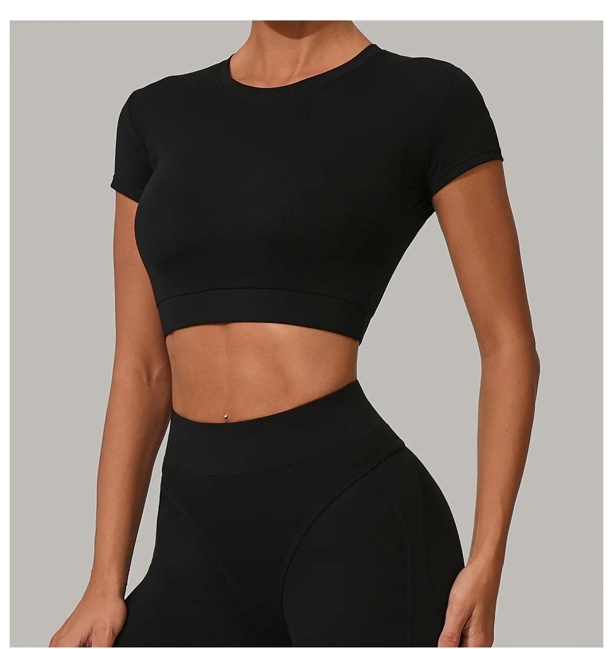 Women Yoga Top Sport T-Shirts Exercise Fitness Clothes Short Sleeve Yoga Shirt Gym Top Running Quick Drying Workout Sport Top